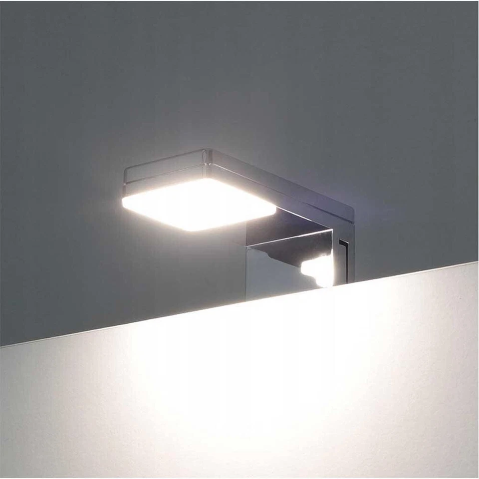 Lampada led da specchio x bagno 3 w applique luce naturale color argento moderno - Immagine 3 di 4