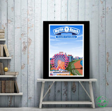 MYRTLE BEACH SOUTH CAROLINA Wall Art Vacation Print Beach  Poster (DAY SCENE)