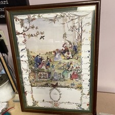 1992 Framed Wiltshire Studios Anne Wild Baby  s 1st Happenings  Growth Chart