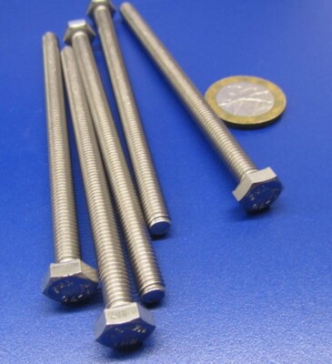 18-8 A2 Stainless Steel Bolt, FT, Metric, M6 x 1 x 100 mm Length, 20 Pcs
