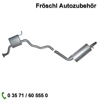 Komplette Auspuff Anlage für Ford Sierra 1.6 1.8 2.0 Mitteltopf Endtopf a*