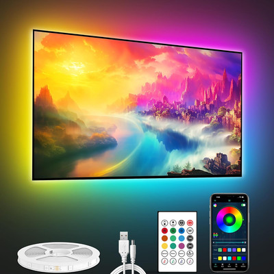 ICRGB LED Lights for TV, 9.8Ft Bluetooth TV LED Backlight for 24-43In, App and R