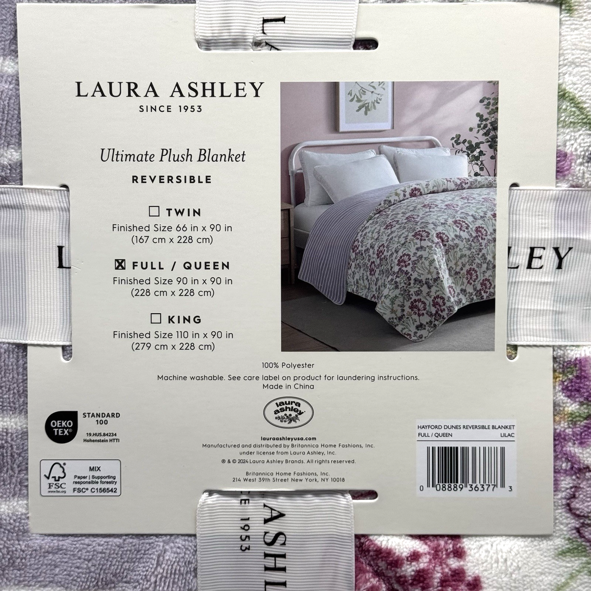 Laura Ashley Home - Kingsize lakens, zachte satijnen katoenen beddengoed set - slank, glad en ademend woondecoratie (Lavange Vine Indigo, koning