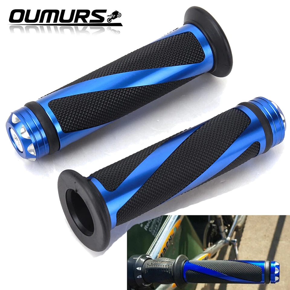 Gel de manillar de extremo de barra de empuñaduras de motocicleta de 7/8"1" para café corredor moto todo terreno Foto 2 de 4