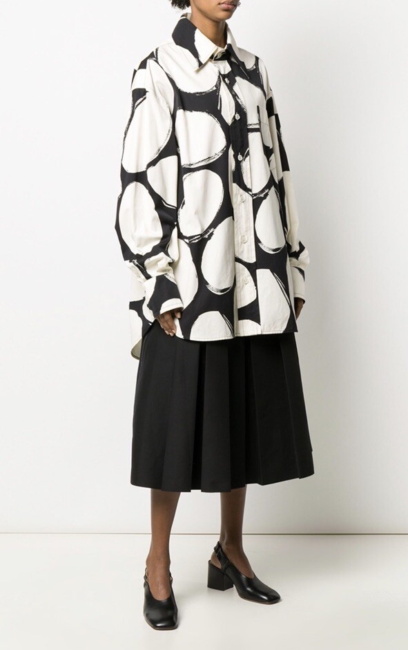 MARNI トップス42 Marni Circles Black White Tunic Blouse Shirt 42/ US 6 | eBay