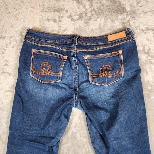 Seven7 Luxe Capri Women's 41X28 (Tagged 20) Jean Skinny Cropped Blue Embroidered - Picture 14 of 17