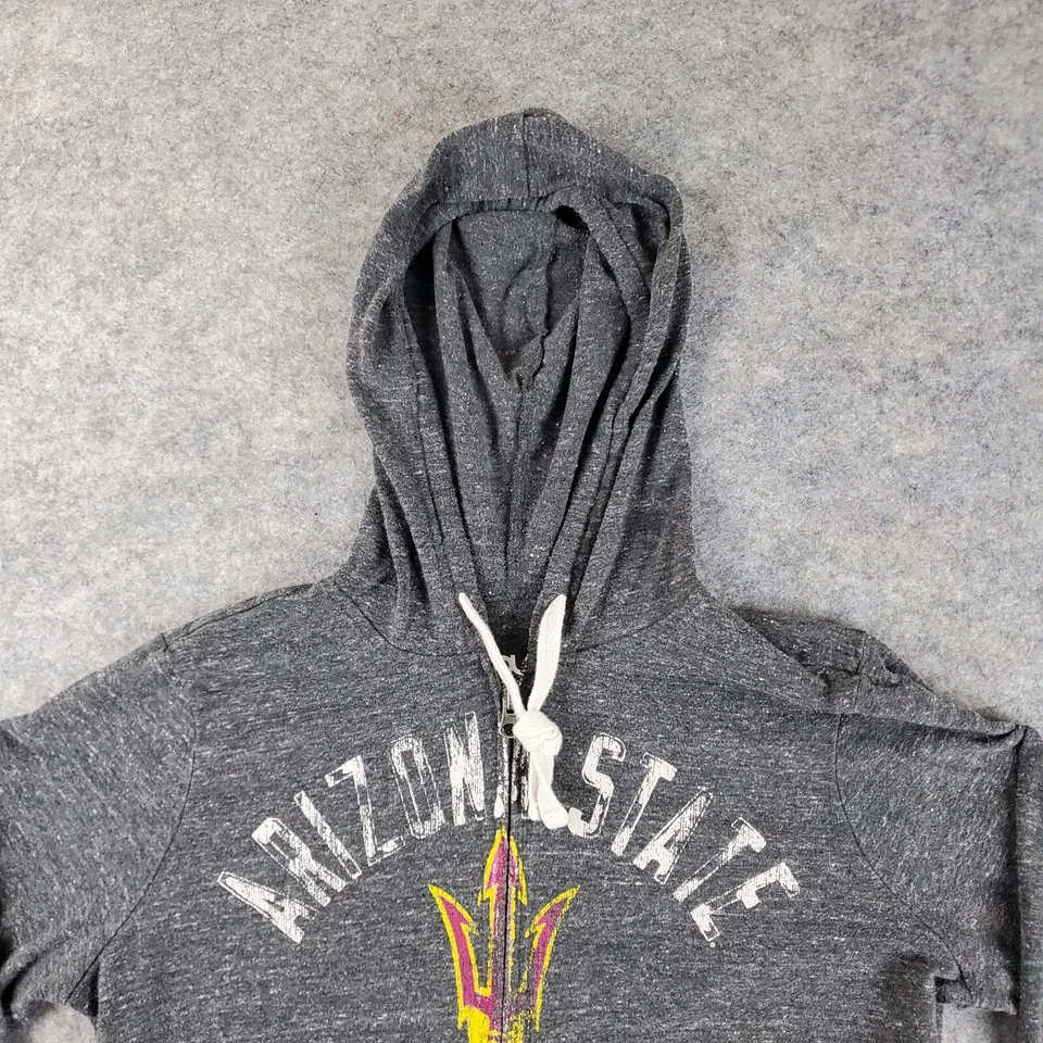 Arizona State Sudadera con Capucha Mujer Gris Mediano Manga Larga Cordón Bolsillo Cremallera Completa Foto 2 de 4