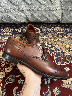 Paul Stewart Stuarts Choice 8144 Brown Leather Mens Lace Up Shoes 9.5 Captoe Paul Stuart Men main image 4