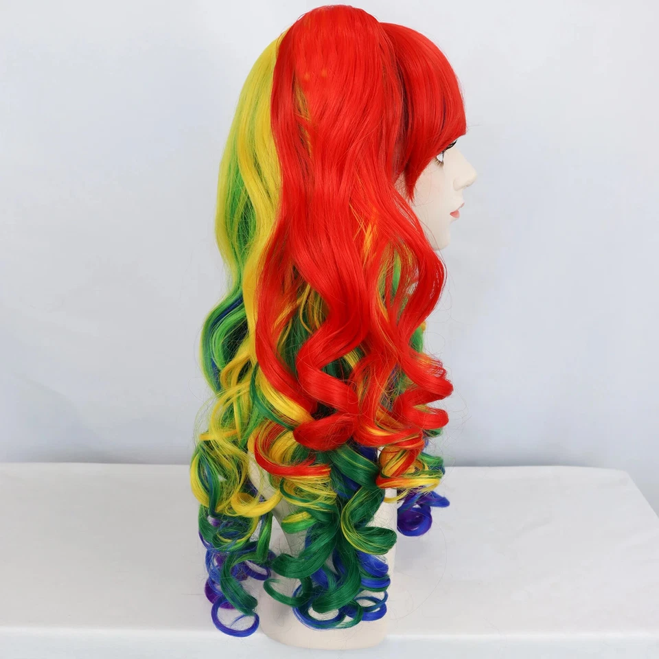 Peluca Cosplay Cola de Caballo Sintética Larga Color Peluca Rizada con Doble Cola de Caballo Foto 4 de 4