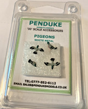 PIGEONS MIX x 4 BRITSH WILD BIRD 1/76 00 SCALE HAND PAINTED BY PENNY WHITE METAL