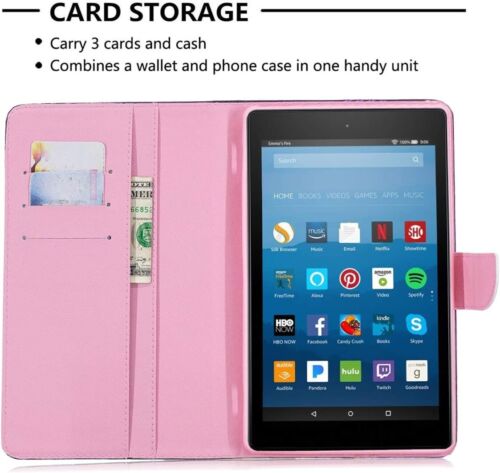 Newshine - Case for Kindle Fire 8 (7th Gen 2017/6th Gen 2016) 8" Tablet Folio - Picture 2 of 7