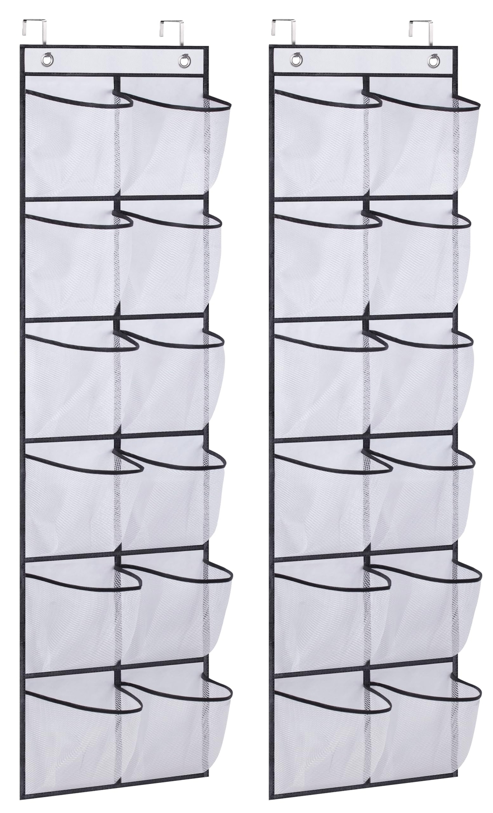 MISSLO Over The Door Shoe Organizer with 12 Mesh Pockets for Compact Storage-image