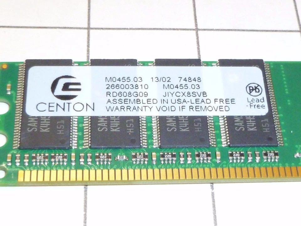 NEW CENTON 1GBDDR 1GB PC2100 DDR-266MHz 184P DIMM Memory Non-ECC RD608G09 G51 - Image 2 of 4