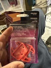 Prime Line R7082 Plastic Red Drawer Guide Kit for  1/4 x 3/4 in. Track