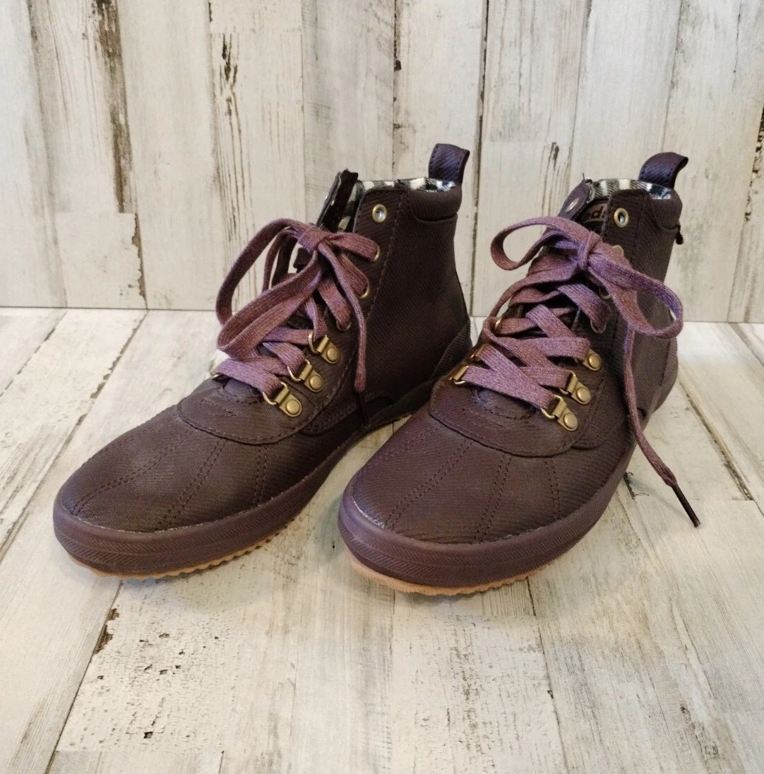 Keds Scout II Duck Boots Womens Sz 8 High top Red Burgundy Water Resistant Ankle