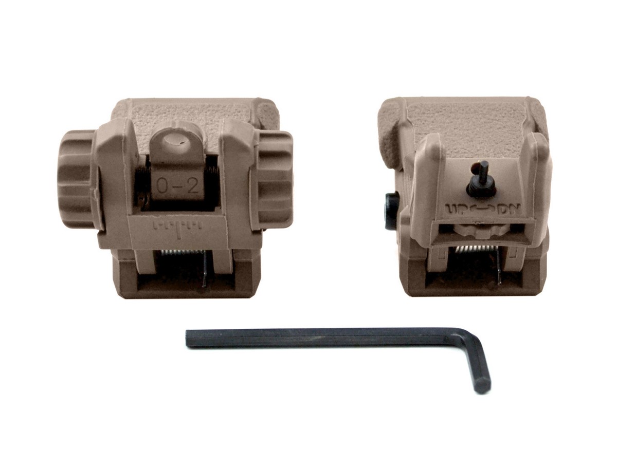 Sniper Tactical Smart Polymer Front and Rear Flip up Iron Sight