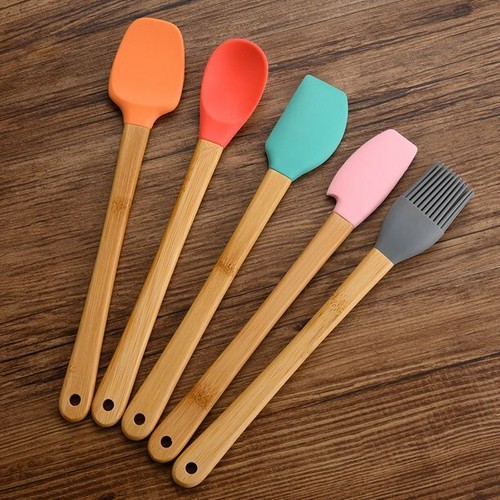 Yesbay 5Pcs/Set Small Silicone Spatula Brush Home Kitchen Heat Resistant Baking - Picture 3 of 3