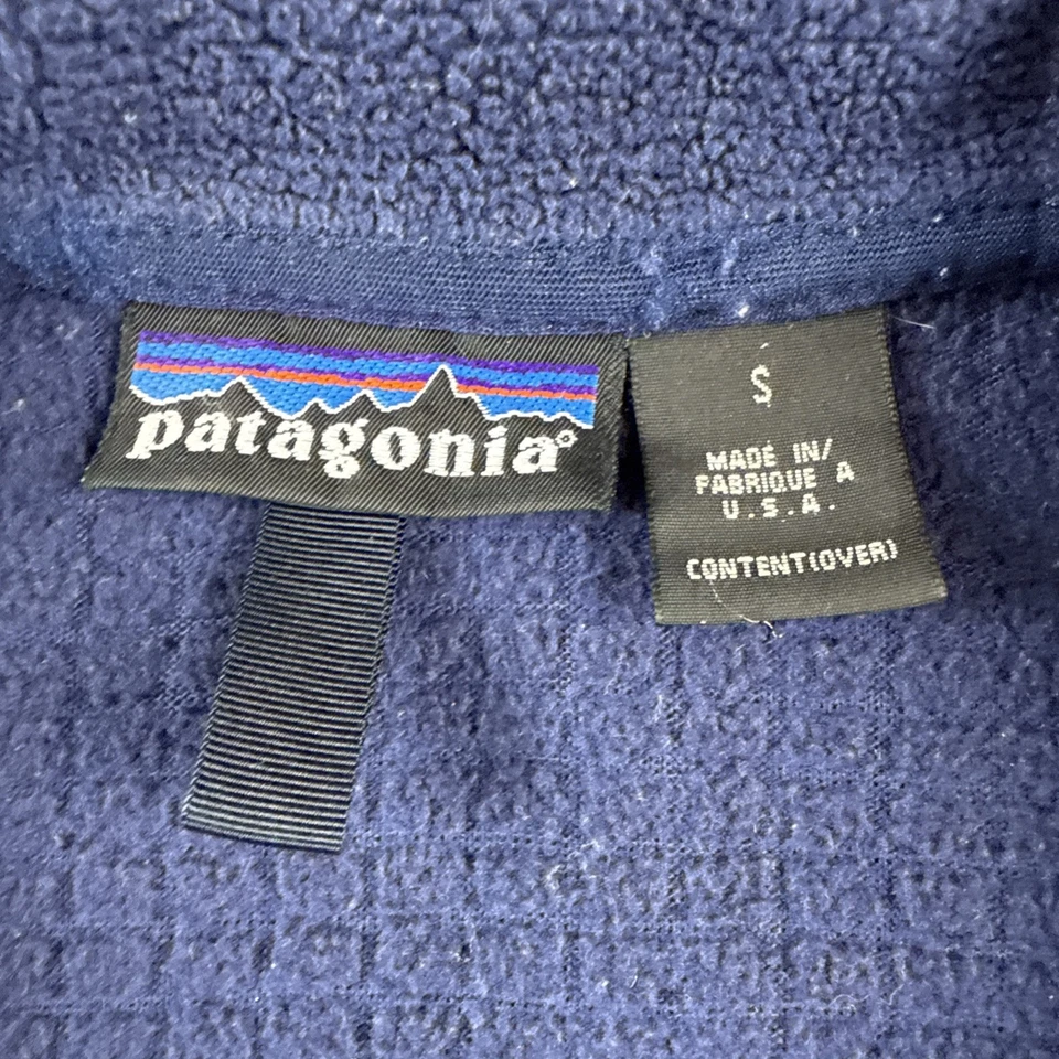 Chaqueta polar radiante Patagonia R3 azul pequeña hecha en EE. UU. cremallera completa de colección al aire libre Foto 4 de 4
