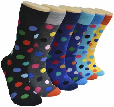 6 Pairs Women's Cotton Dress Crew Socks Casual Comfortable Soft Socks Size 10-13
