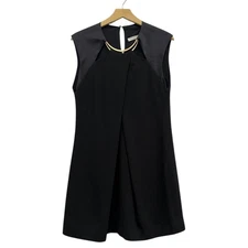 Halston Heritage Black Sleeveless Mini Dress Cutout Detail Size 10