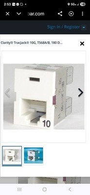 Legrand Clarity TracJack Cat 6 RJ-45 Panel Mount White TJ600