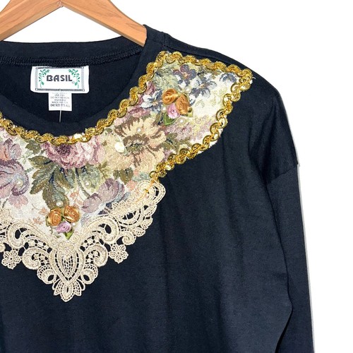 NWT Vintage Deadstock Tapestry Crochet T-Shirt OSFA - Picture 2 of 11