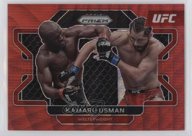2022 Panini Prizm UFC Ruby Wave Prizm Kamaru Usman #54 1dl2