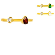 18K Gold Over Brass Pear Cut Gemstones Ring size 5-8 Jewelry RM-1788 TGR1066