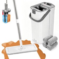 Wischmopp Set Mit Eimer Mop Set 10 L Putzeimer 4 Mikrofaser Wischpads Enthalten