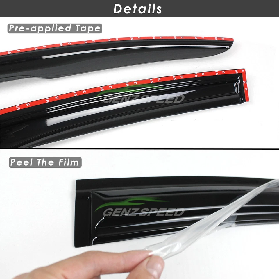 Para 2023-2025 Acura Integra JDM Estilo Mugen Viseras de Ventana Protectores de Lluvia Deflector Foto 3 de 4