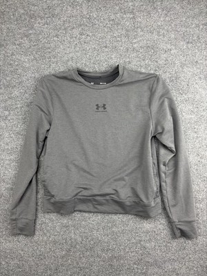Under Armour Rival Terry Crop Sweatshirt Womens S Loose Fit Crewneck Pullover