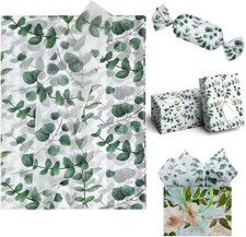 120 Sheets 20  14 Inches Eucalyptus Tissue Paper, Greenery Botanical