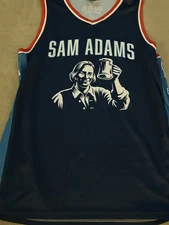 Men’s Sam Samual Adams Brackets & Beers Blue Basketball Jersey #23 Large Promo