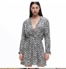 Zara Women's White Flora Print  Mini Cottage Core Dress  Size  Small