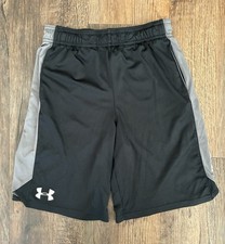 Under Armour Youth Boys Logo Graphic Loose Fit Adjustable Waist Shorts Black M