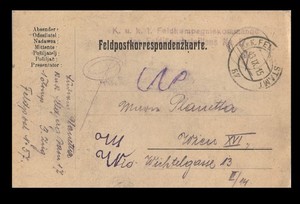 1915 Austro-Hungarian WWI Feldpost Correspondence Card to Vienna | Original