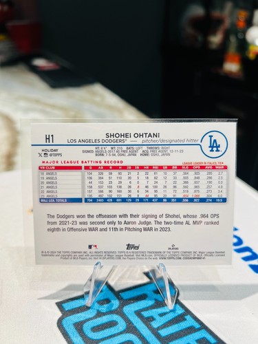2024 Topps Holiday - Holiday Variation Shohei Ohtani #H1 LOS ANGELES DODGERS - Picture 2 of 2