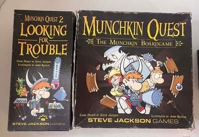 Steve Jackson Games Munchkin Quest Board Game  & Quest 2 ExpansionLot