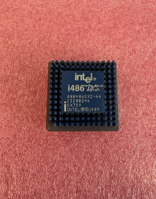 Rare Intel i486 DX2-66 SX759 A80486DX2-66 Blue Top Heatsink Vintage CPU Ceramic