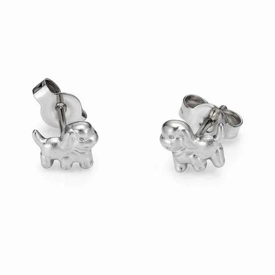 Silber 925 Mädchen Unisex Kinderohrringe Welpe Ohrstecker Hund 6x8mm mattiert - Bild 1 von 2