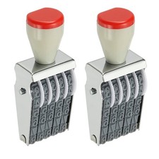 5 Digit Number Roller Stamp, 2Pcs Adjustable Rubber Stamp Symbol Office Date