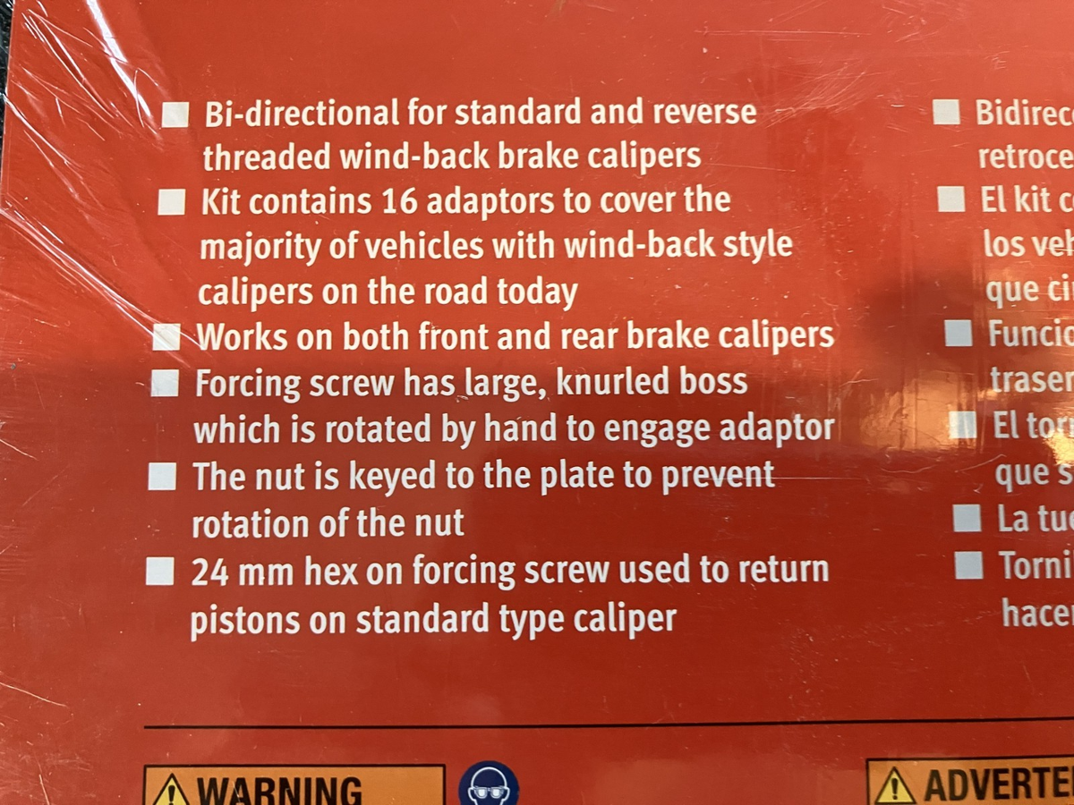 New Snap-on™ Brake Caliper Wind Back Tool Kit BTCWS016KT | eBay