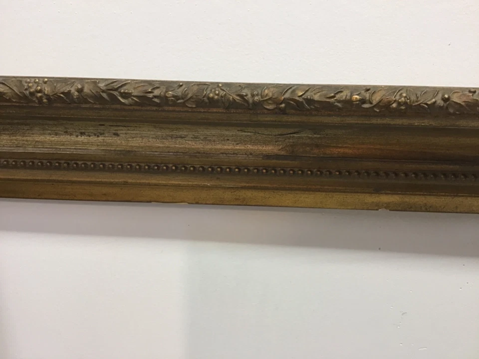 Marco grande barroco colonial de madera y yeso 45,25”x28,75”—40,75”x23,7/8” restauración Foto 3 de 4