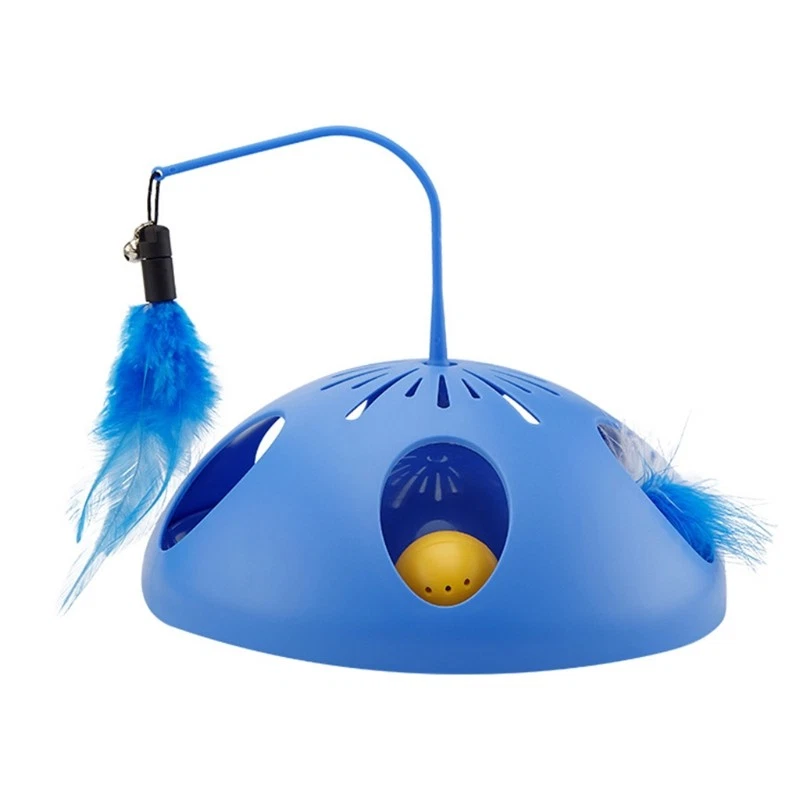 Relaxing Funny Cats Toy with Base Exercise Toys with Non-Toxic Feather