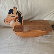 vintage wooden rocking horse seat toy pony wood small child approx 21" x 9 x 12