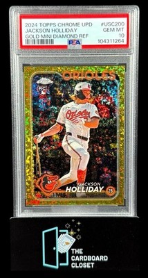 Jackson Holliday 2024 Topps Chrome Update Gold Mini Diamond /50 PSA 10 Rookie RC