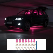 24pcs Pink Led Interior Car Light Bulb Kit For Dome Map Lights