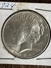 Sharp! 1924 Peace Dollar $1 Silver Coin UNC  992