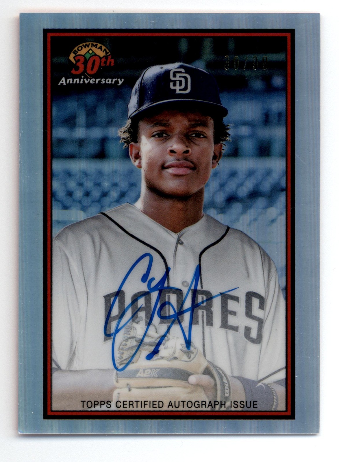 2019 Bowman Chrome Draft Bowman 30th Anniversary #B30ACJA CJ Abrams RC Auto /99
