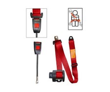 Securon-Gurt vorne rot 3-Punkt 30 cm - mit Aufrollmechanismus